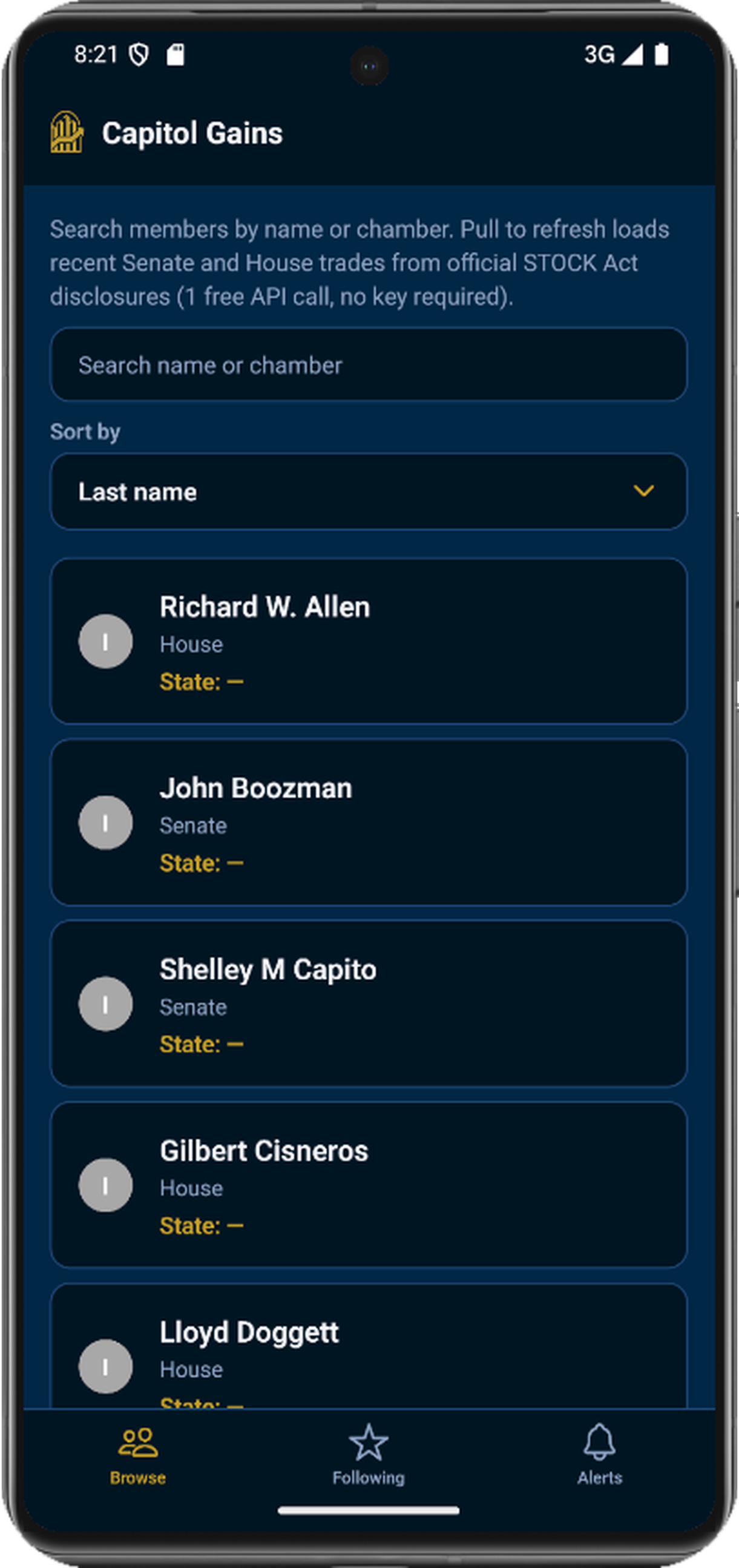 Capitol Gains on a phone